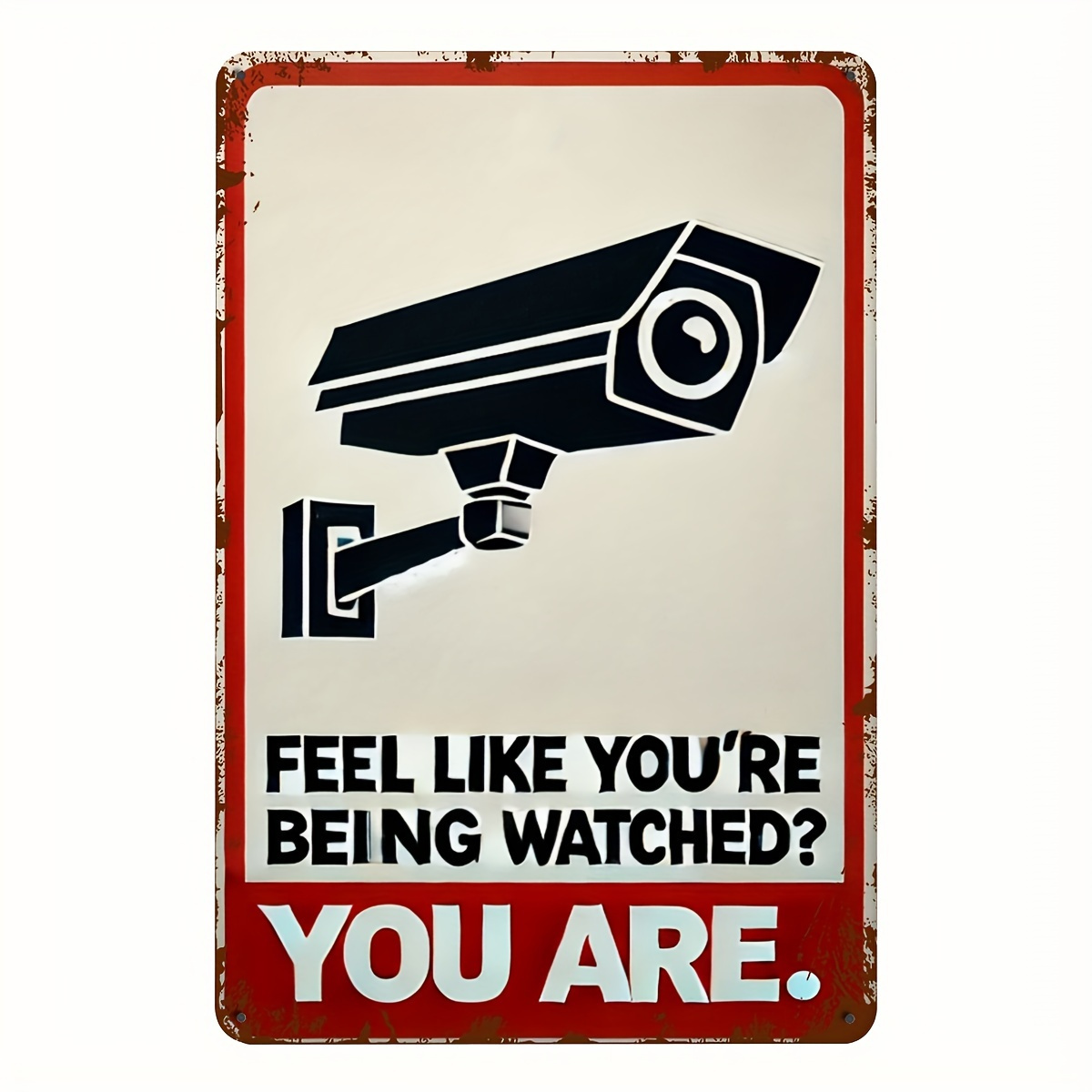 Home Security With Camera - Śmieszny znak ostrzegawczy kamery monitorującej -