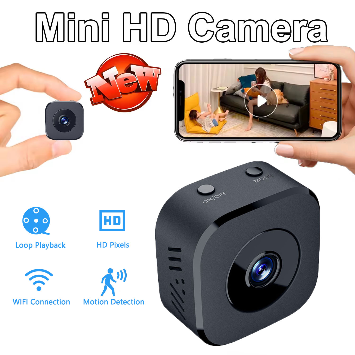 Home Security Lidar - Kamera bezpieczeństwa 4K Mini Pełny Kolorowy