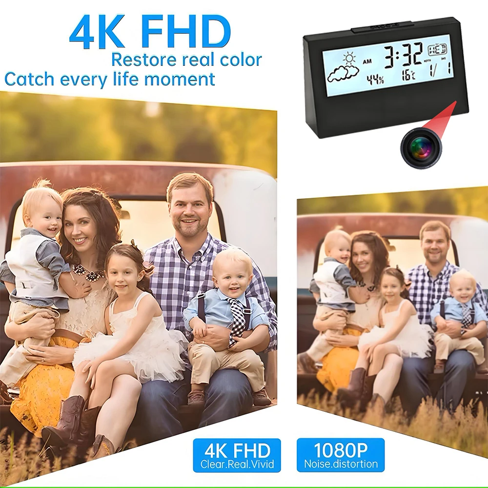 Kamera zegarowa 4K WiFi z dete – Home Security Lidar recenzja i cena